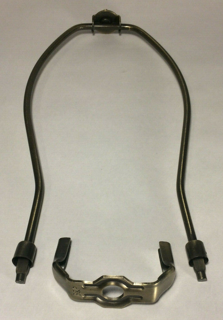 New 8 1/2" Lamp Harp w/ Antique Brass Finish, Heavy Weight, Protective Coating
