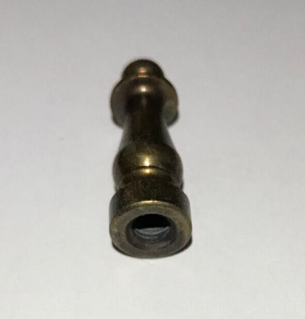 New 1 1/2" Column Style Brass Lamp Finial, Antique Brass Finish, 1/4-27F, BF950A