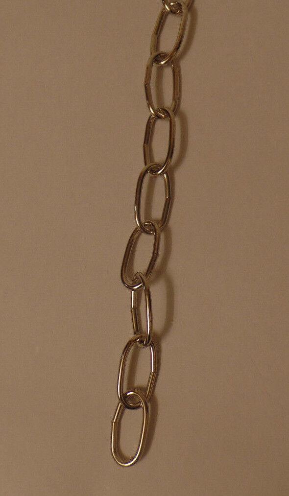 New 3' Nickel Plated 10 Gauge Steel Chandelier Fixture Oval Lamp Chain #FC995N - Stone Door Lamps