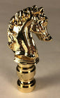 New 2 1/4" Solid Brass Knight Horse Lamp Harp Finial, Polished & Lacquered LF122