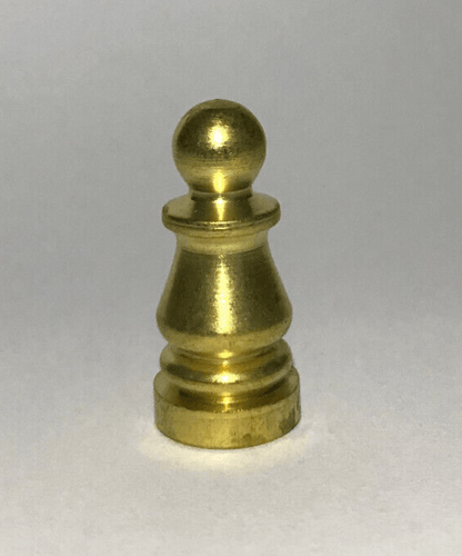 New 1" Height Unfinished Brass Colonial Lamp Finial, 1/4 - 27F Tap, #BF967U - Stone Door Lamps