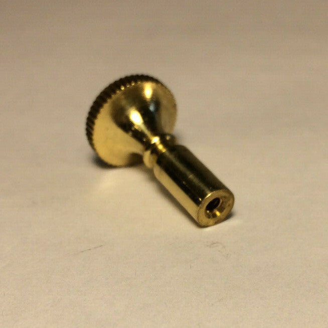 New 1" Solid Brass Knurled Lamp Key For Turn Knob Socket, 4-36F Tap, #TK924