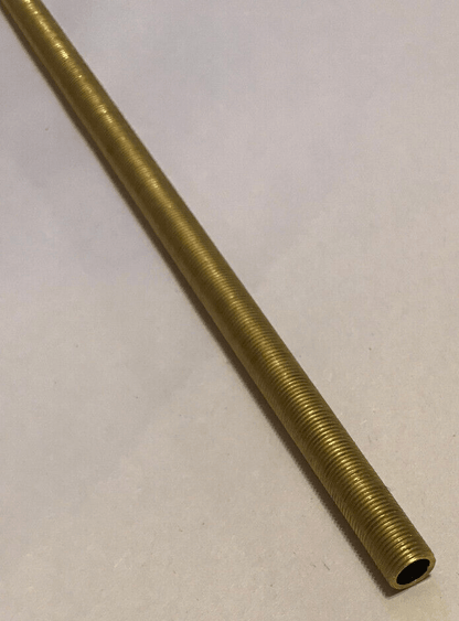 New 36" All Thread Brass Pipe For Lamps & Fixtures, Seamless, 1/4IP (1/2")#BP381 - Stone Door Lamps