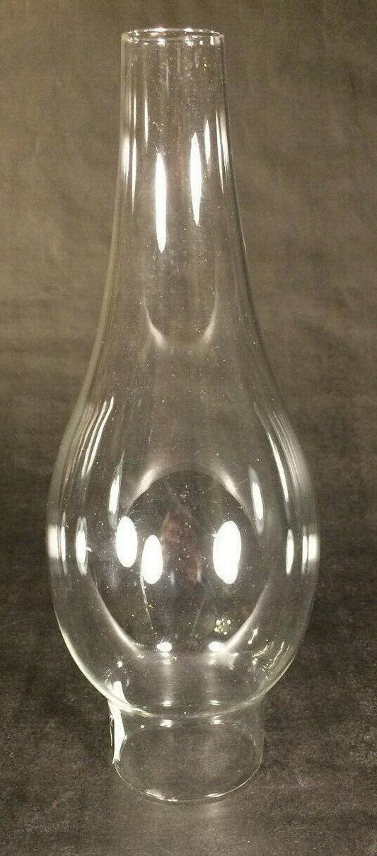 New 2 1/8" x 9 1/8" Clear Borosilicate Glass Oil Lamp #0 Bombe Chimney   #CH975