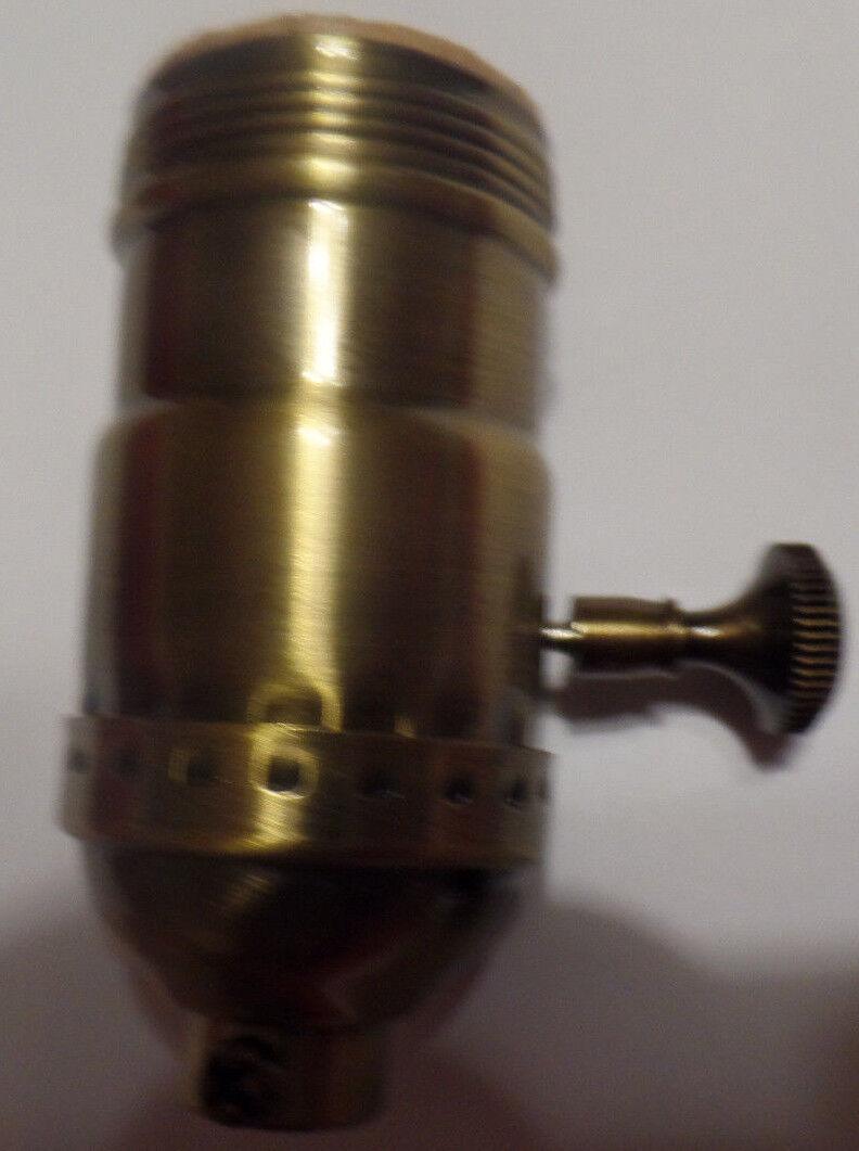 3 - way Uno Thread Antique Brass Early Electric Industrial Style Lamp Socket 270A - Stone Door Lamps