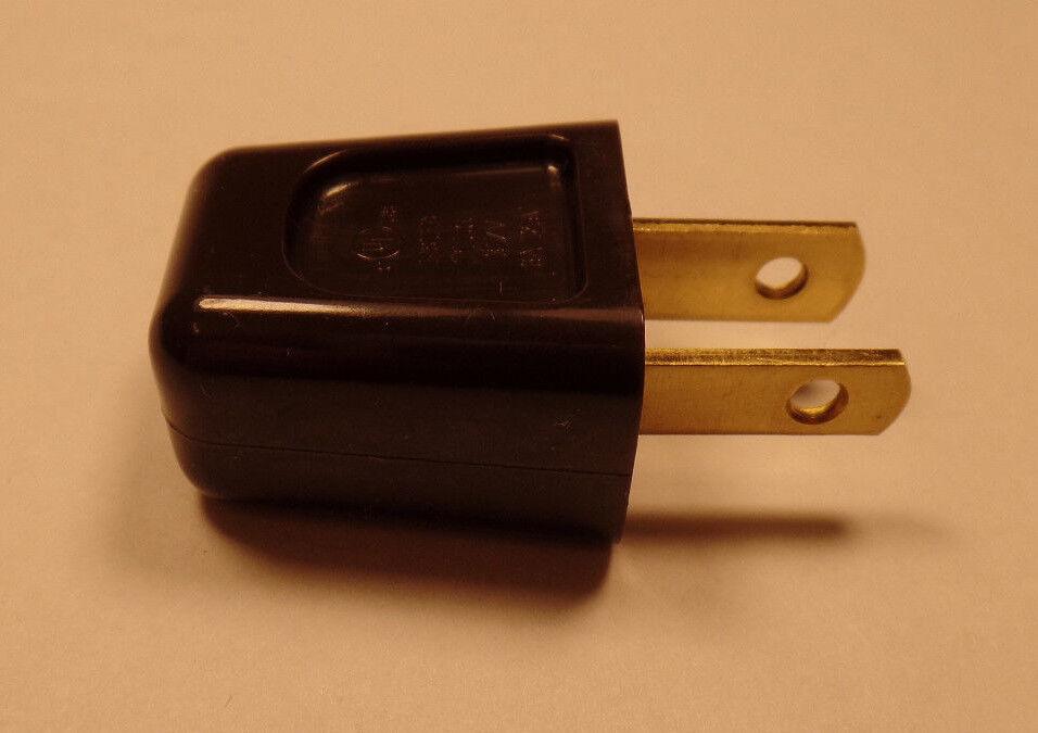 New Brown Quick Connect Lamp Plug For SPT - 2 Cord, Polarized Blades, U.L. #PL550 - Stone Door Lamps