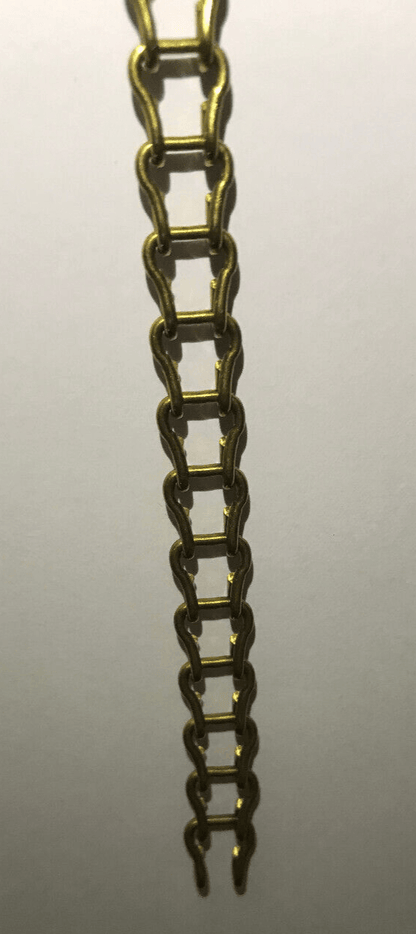 New 11/32" Wide #18 Brass Ladder Chain For Hanging, Library Lamps, Sold Per Foot