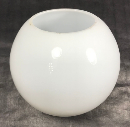 New White Opal Glass Neckless Pendant Ball Shade, 6" Diameter 3" Top Opening USA