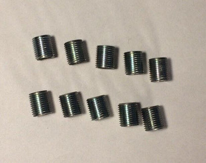 Lot Of 10, 3/8" ,1/8 IP Zinc Plated Steel Lamp Nipples 3/8" O.D., Rust Resistant - Stone Door Lamps