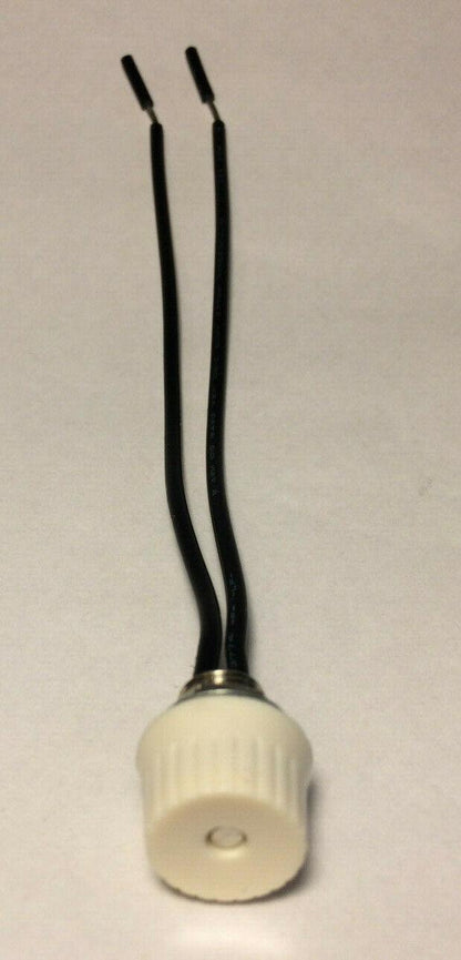 New Large White Phenolic On/Off Rotary Canopy Switch, 6" Long Wire Leads #RS403W - Stone Door Lamps