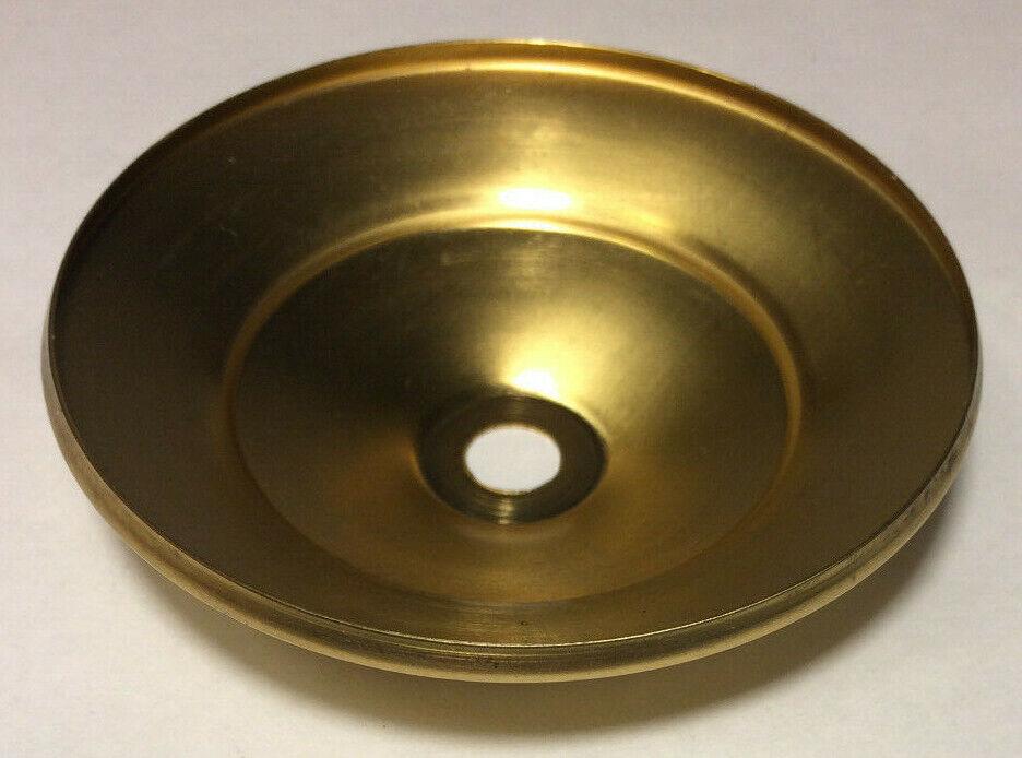 New 3" Solid Spun Brass Vase Cap, Lamp Cap, Unfinished Brass, 1/8 IP VC607U - Stone Door Lamps