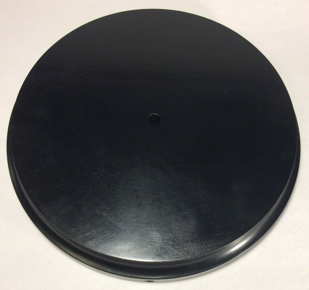 New 9" Modern Style Black Wooden Lamp Base w/ Wire Way Hole, Tapered Edge WB311B