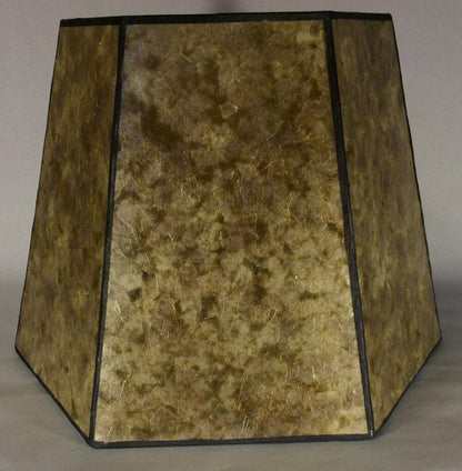 9" x 14" x 10" Golden Hexagon Style Mica Bridge Floor Lamp Shade #MS704GLD - Stone Door Lamps