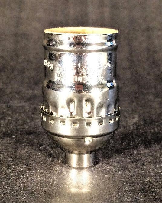 New Brass Short Keyless Early Electric Industrial Style Nickel Lamp Socket #291N - Stone Door Lamps