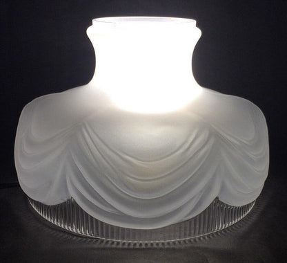 New 10" Satin Crystal Coleman Style #322 Lamp Shade With Clear Border #SH537 - Stone Door Lamps