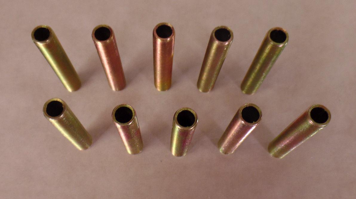 Lot Of 10 2" 1/8 IP Zinc Plated Steel Lamp Nipples 3/8" O.D., Rust Resistant - Stone Door Lamps