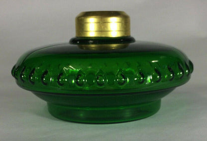 New Dark Green Glass Oil Lamp Font For Cast Iron Wall Bracket No. 2 Collar #105 - Stone Door Lamps