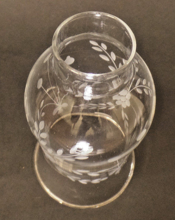 Clear Flower Glass Hurricane Lamp Shade Candle Chandelier Light, 3 1/2" x 6 1/2"