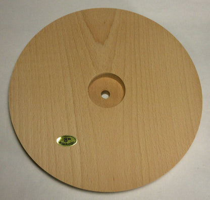 New 8" Modern Style Disc Shaped Rustic Wooden Lamp Base w/ Wire Way Hole #WB316U
