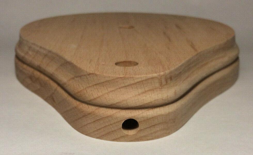 New 6"x7.5" Teardrop Shaped Figurine Lamp Base Unfinished Sanded Hardwood WB277U - Stone Door Lamps