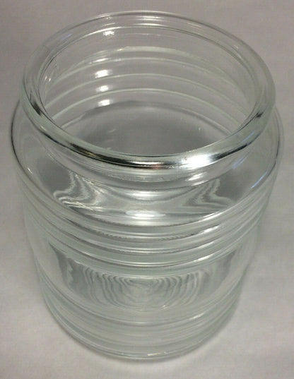 New Clear Retro Utility Type Glass Shade, 4.5" Ht., 3 1/4" Lip Fitter, #RS636