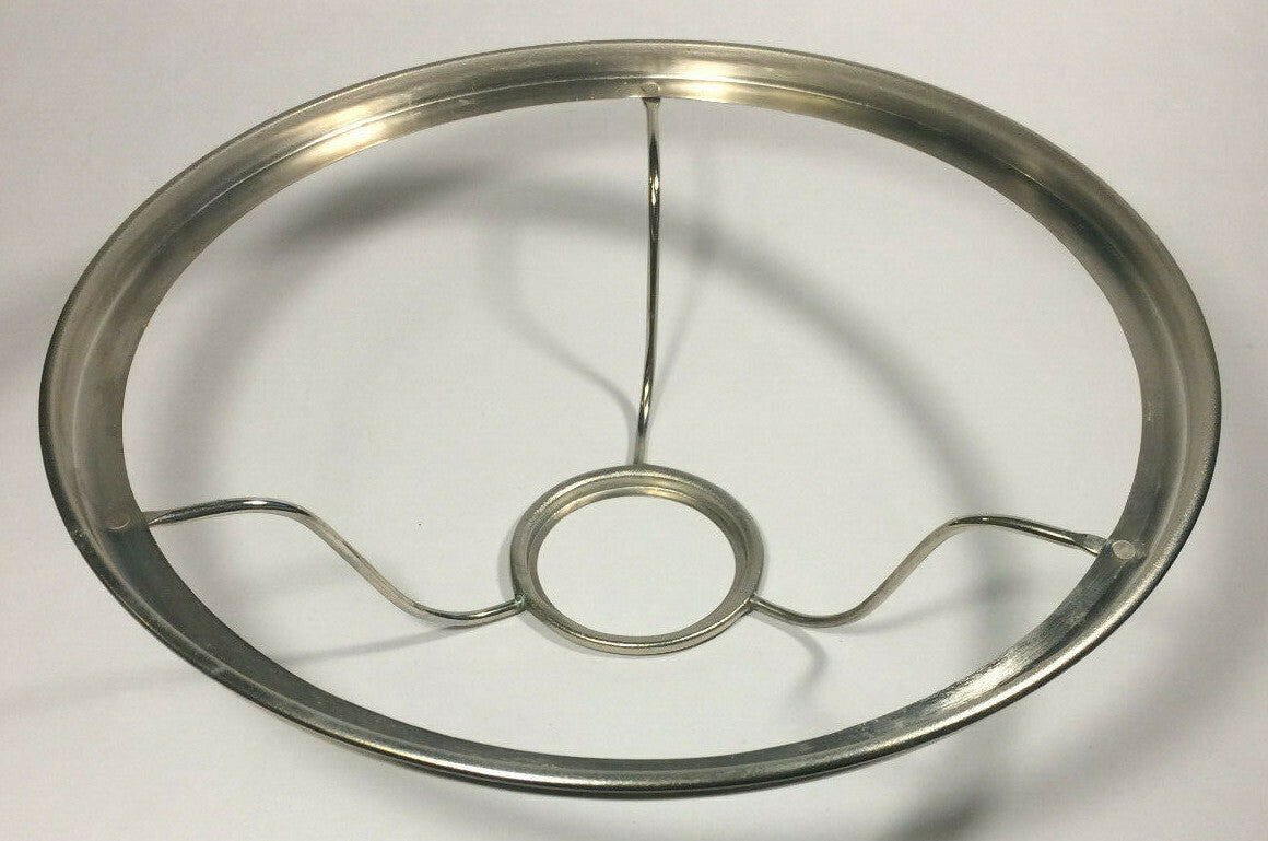10" Solid Brass Under Burner Shade Ring Holder For Aladdin Burner, Nickel Plated