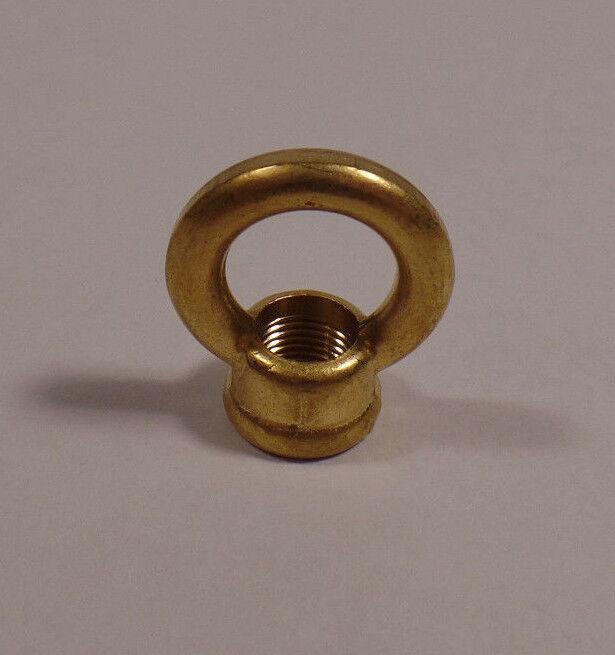New 1" Unfinished Cast Brass Loop Lamp Part With Wire Way, 1/8F Tap #BL954U - Stone Door Lamps