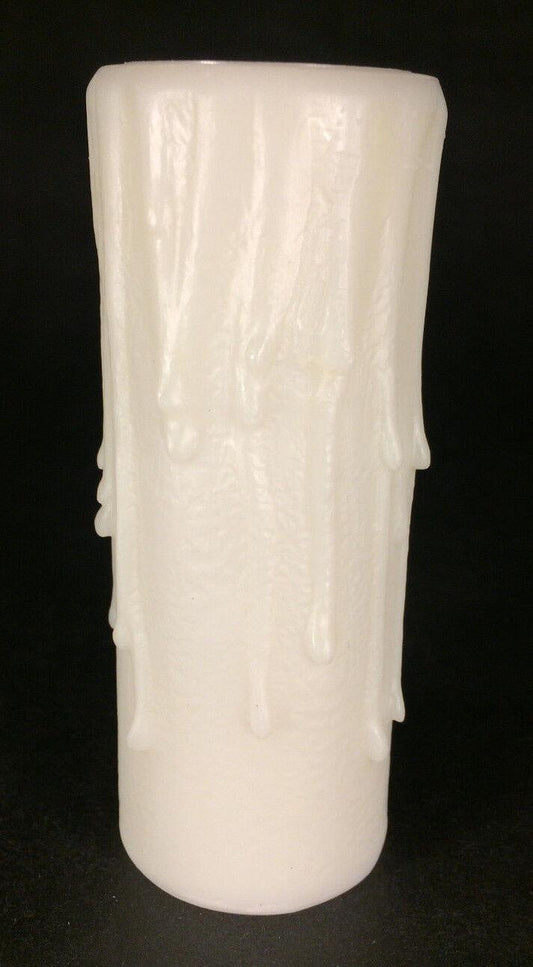 NEW 4" Ivory PolyBeesWax Chandelier Standard Lamp Candle Cover with DRIPS CC912I - Stone Door Lamps