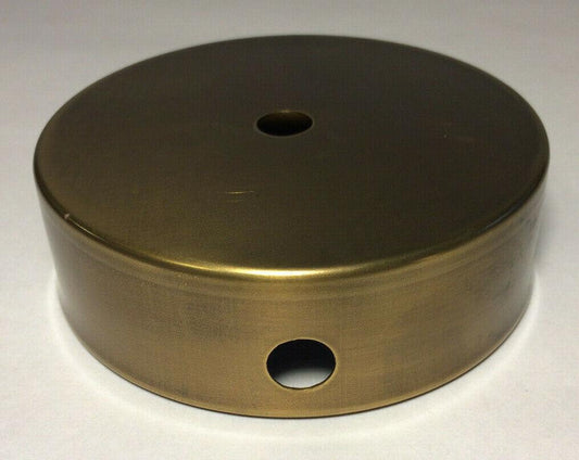 New 5" Diameter Modern Style Solid Spun Brass Lamp Base, Antique Finish #BB061A - Stone Door Lamps