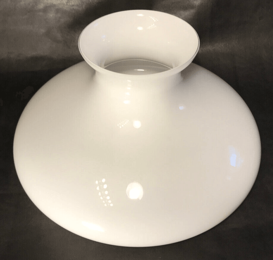 New 10" Fitter Clear Over Opal Cased Glass Tam-O-Shanter Student Lamp Shade