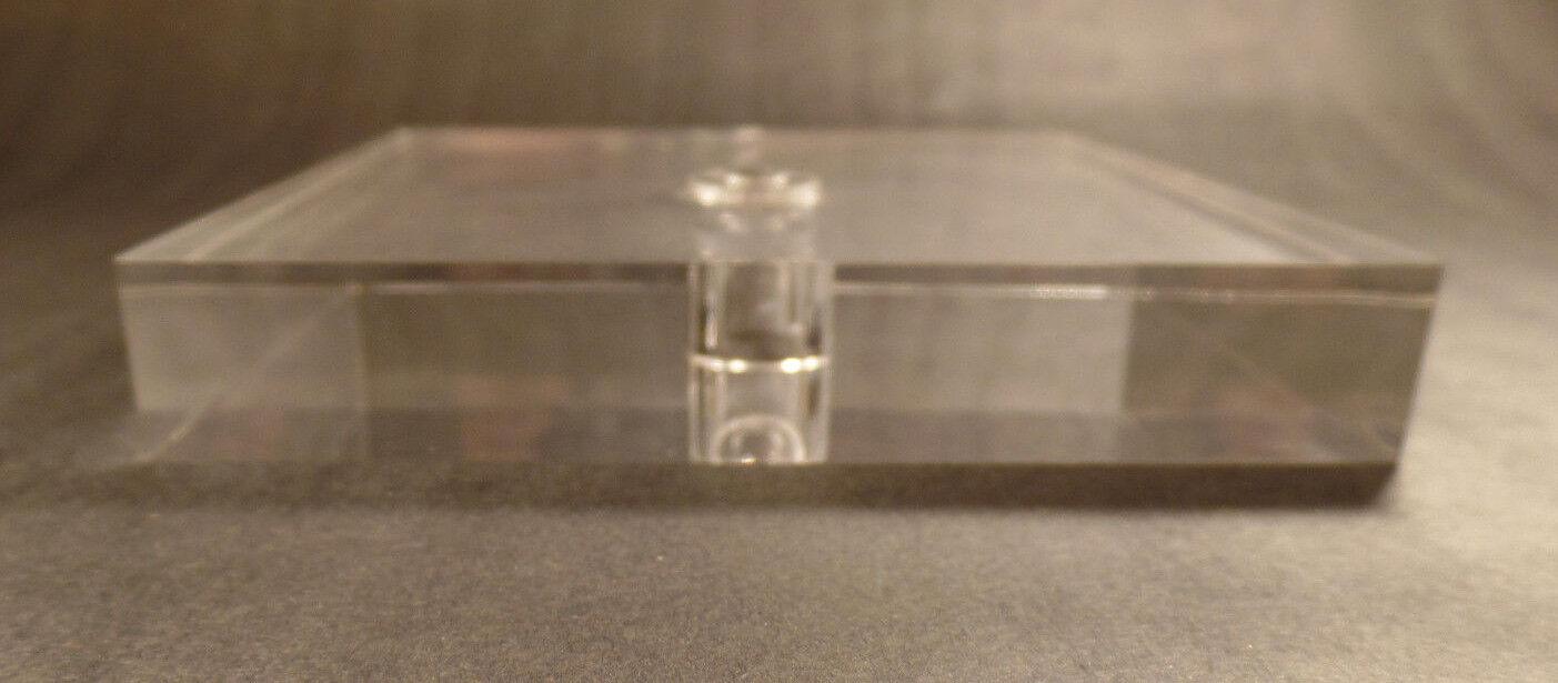 New 6" Diameter Clear Square Acrylic Lamp Base Break w/ Counter Sunk Center Hole - Stone Door Lamps