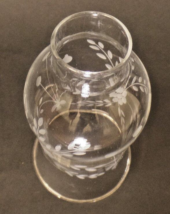 Clear Flower Glass Hurricane Lamp Shade Candle Chandelier Light, 5" x 8 1/4"