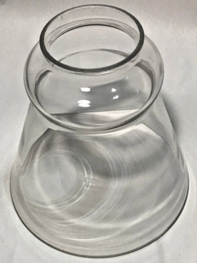 New 2 1/4" Fitter Clear Glass Fixture Lamp Shade, 5 1/8" Heght, 5 3/4" Dia. - Stone Door Lamps