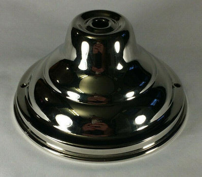 New 5 1/4" Diameter Brass Fixture Canopy w/ Nickel Finish, 2 3/4" Deep, #CA830N - Stone Door Lamps