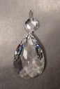 1 1/8" (28mm)Clear Glass Crystal Pendalogue Prism w/ Chrome Pins Chandelier Lamp