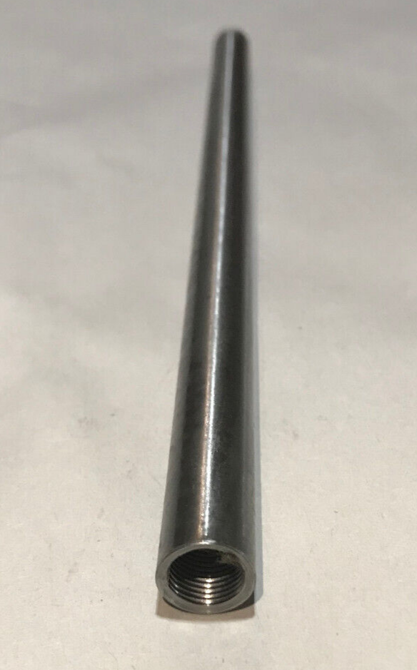 New 10" Brushed Steel Female Threaded Lamp Pipe, Rod, 1/8F Tap (3/8") #SP223S