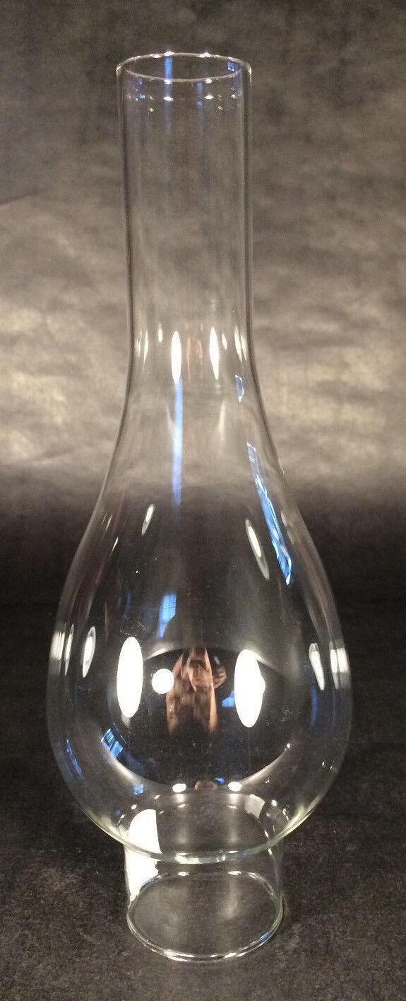 NEW 2" x 9 3/4" CLEAR GLASS OIL LAMP ITALIA BOMBE CHIMNEY   #CH925