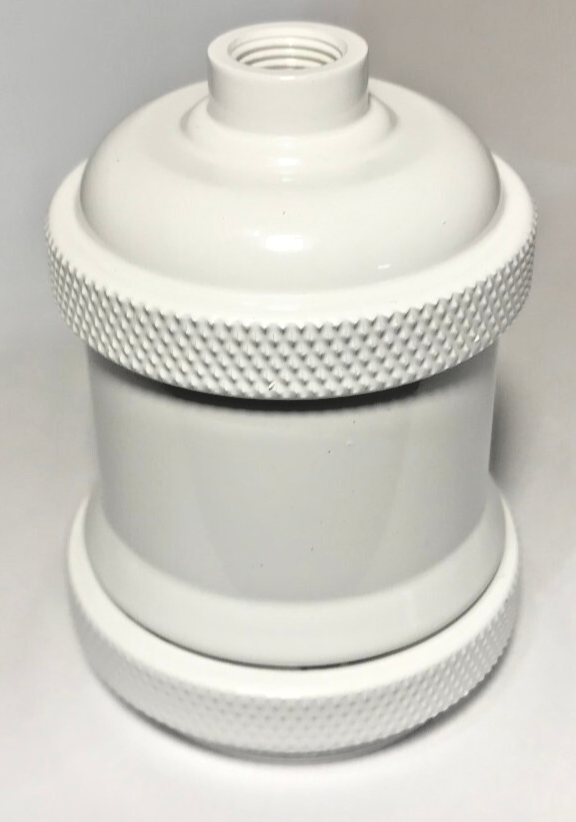 New 2 11/16" Tall Aluminum Socket Cover Shade Holder w/ White Finish #SC656W