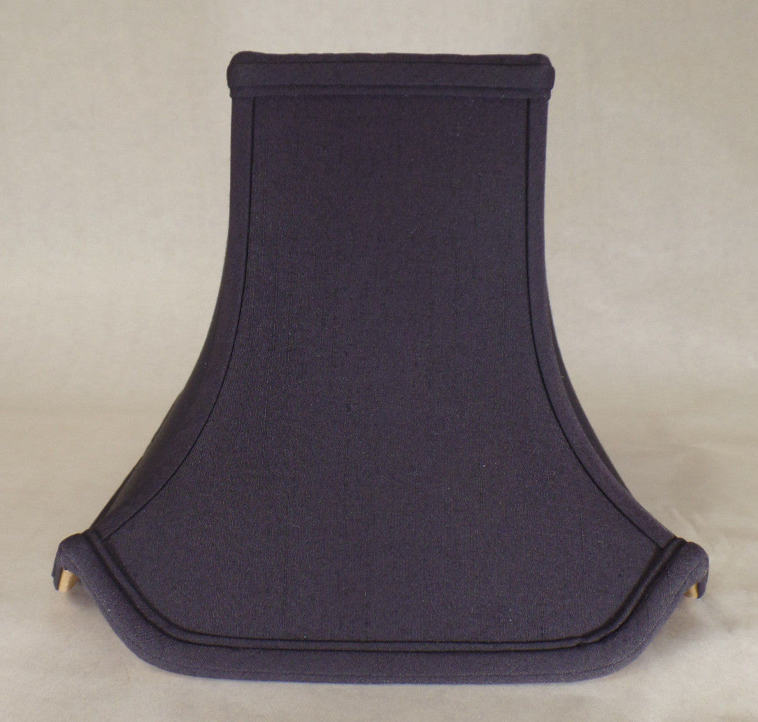 New Tissue Shantung Satin Lamp Shade, Black Pagoda Style, 4 1/2" x 10" x 8 1/4"