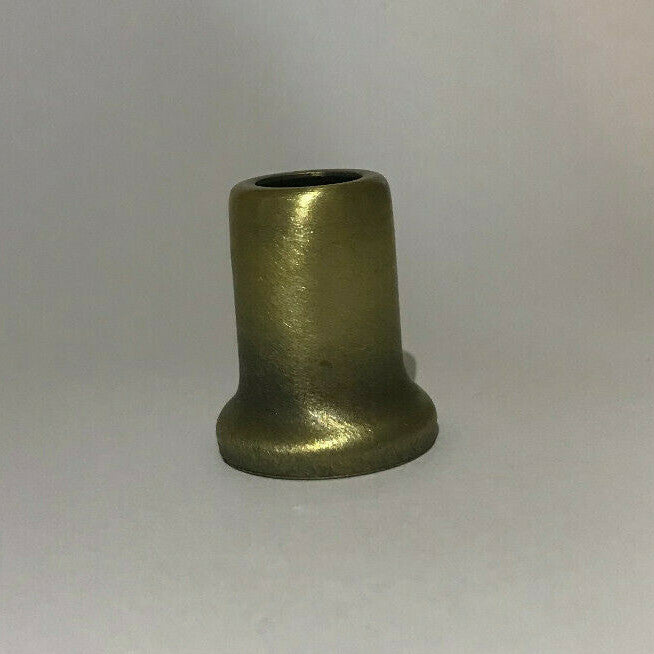 New Antique Brass Stamped Steel Lamp Neck, 1/8IP (3/8") Slip, 1" Ht., #AN963A