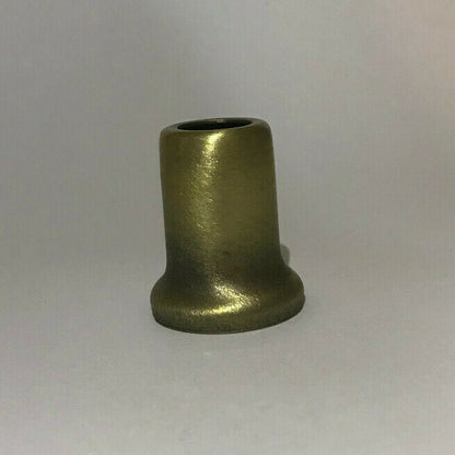 New Antique Brass Stamped Steel Lamp Neck, 1/8IP (3/8") Slip, 1" Ht., #AN963A