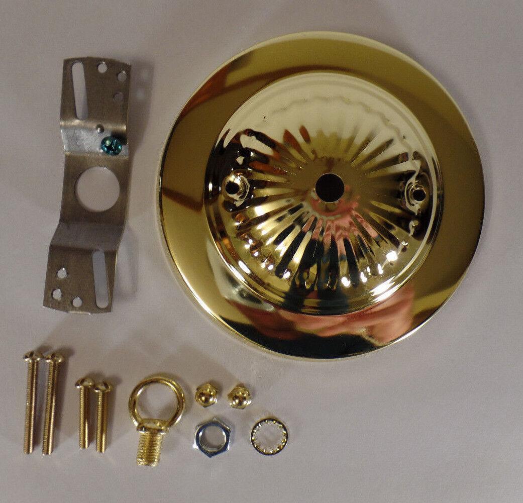 5 1/4" Brass Plated Steel Ceiling Canopy Kit For Fixtures w/ Hardware #CA801 - Stone Door Lamps