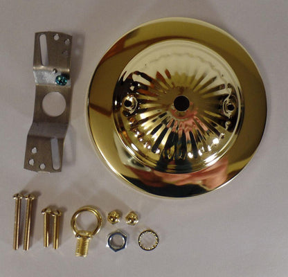 5 1/4" Brass Plated Steel Ceiling Canopy Kit For Fixtures w/ Hardware #CA801 - Stone Door Lamps