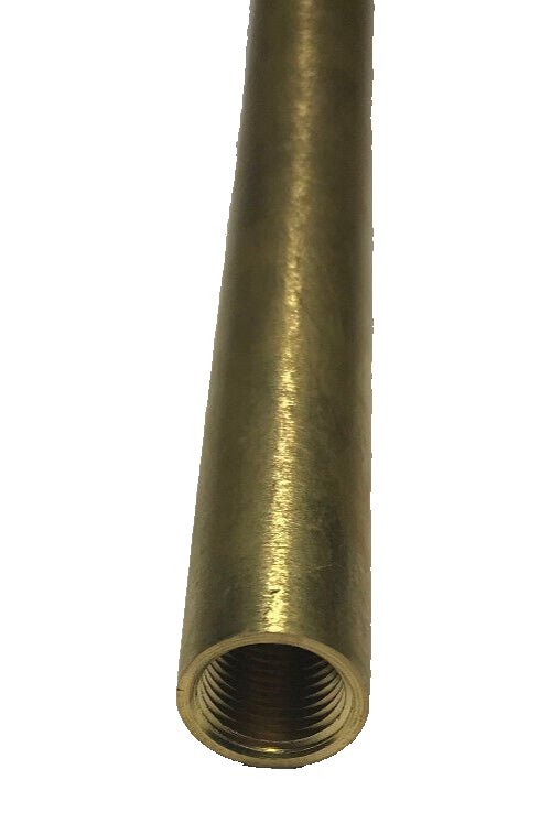New 6" Brushed Brass Female Threaded Lamp Pipe, Rod, 1/8F Tap (3/8") #SP220U - Stone Door Lamps