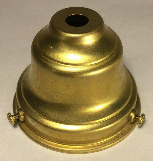 New 2 1/4" Fitter Spun Brass Fixture Shade Holder, Unfinished Brass #SH763U - Stone Door Lamps