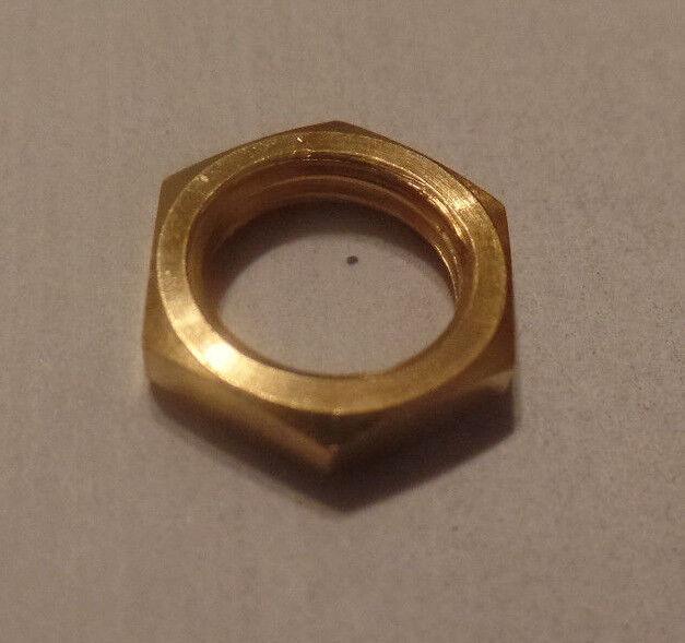 LOT OF 6 BRASS HEX NUTS HEXAGON LOCKNUT 1/8F Ceiling Canopy Lamp Part #LN700 - Stone Door Lamps