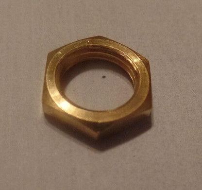 LOT OF 6 BRASS HEX NUTS HEXAGON LOCKNUT 1/8F Ceiling Canopy Lamp Part #LN700 - Stone Door Lamps