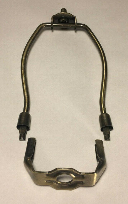 New 5 1/2" Miniature Lamp Harp, Antique Brass Finish For Small Lamps Reg. Weight - Stone Door Lamps