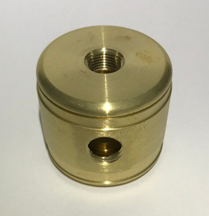 New Turned Brass 2 Pc. Modern Lamp Cluster Body, 3 Holes, 1/8F Tap, Unfinished