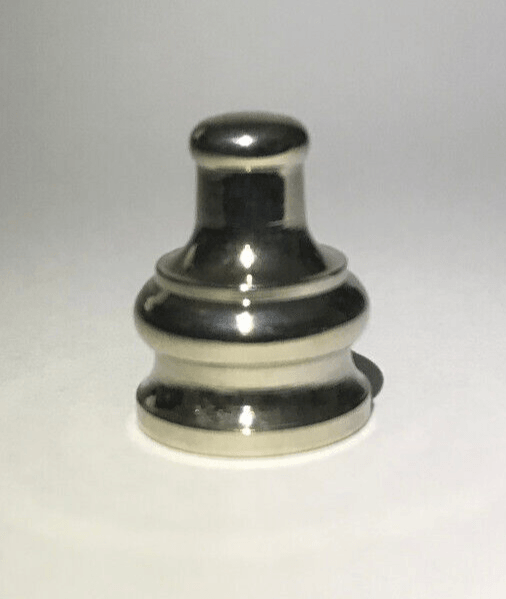 New 1/2" Height Nickel Plated Brass Pyramid Lamp Finial, 1/8F Tap(3/8") #BF966N - Stone Door Lamps